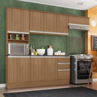 Imagem do anúncio: Cozinha Completa Poliman Móveis Paris - com Balcão Nicho para Forno ou Micro-ondas