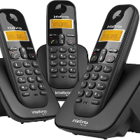 Imagem do anúncio: Telefone sem Fio Digital com Dois Ramais Adicionais, Intelbras, TS 3113, Preto, Pacote de 3