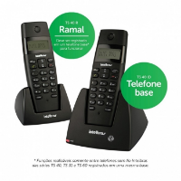 Imagem do anúncio: Telefone sem Fio Intelbras TS 40 C + Ramal - Identificador de Chamadas Sinalizador de LED Preto