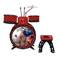 Imagem do anúncio: Bateria Infantil Miraculous Ladybug Com Banquinho 8107-8 Fun