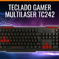Imagem do anúncio: ⭐Retire na Loja grátis ▪Teclado Gamer Multilaser TC242 com Hotkeys Multimídia - Vermelho