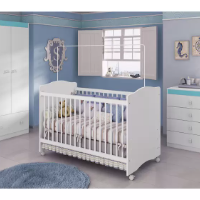 Imagem do anúncio: ▪Quarto de Bebê Completo com Berço Guarda-Roupa - Cômoda Móveis Estrela Satriani