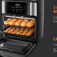 Imagem do anúncio: ⭐Retire Grátis na Loja ▪Fritadeira Elétrica sem óleo/Air Fryer Mondial - AFO-12L-BI Oven Preta 12L com Forno