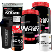 Imagem do anúncio: ⭐Retire na Loja ▪KIT 2x Whey Protein Waxy Whey Pote 900g + BCAA 4,5 100g + POWER Creatina 100g + Waxy Maize 800g + Coqueteleira- Ganho de Massa Muscular- BODYBUILDERS