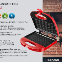 Imagem do anúncio: ⭐Aqui deu Frete Grátis ▪Grill e Sanduicheira Easy Red Lenoxx PSD119 220V
