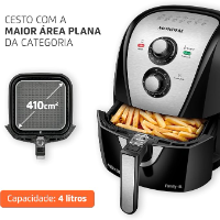 Imagem do anúncio: *Frete Grátis Prime ▪ Fritadeira Sem Óleo Air Fryer 4L, Mondial, Preto/Inox, 1500W, 220V - AFN-40-BI